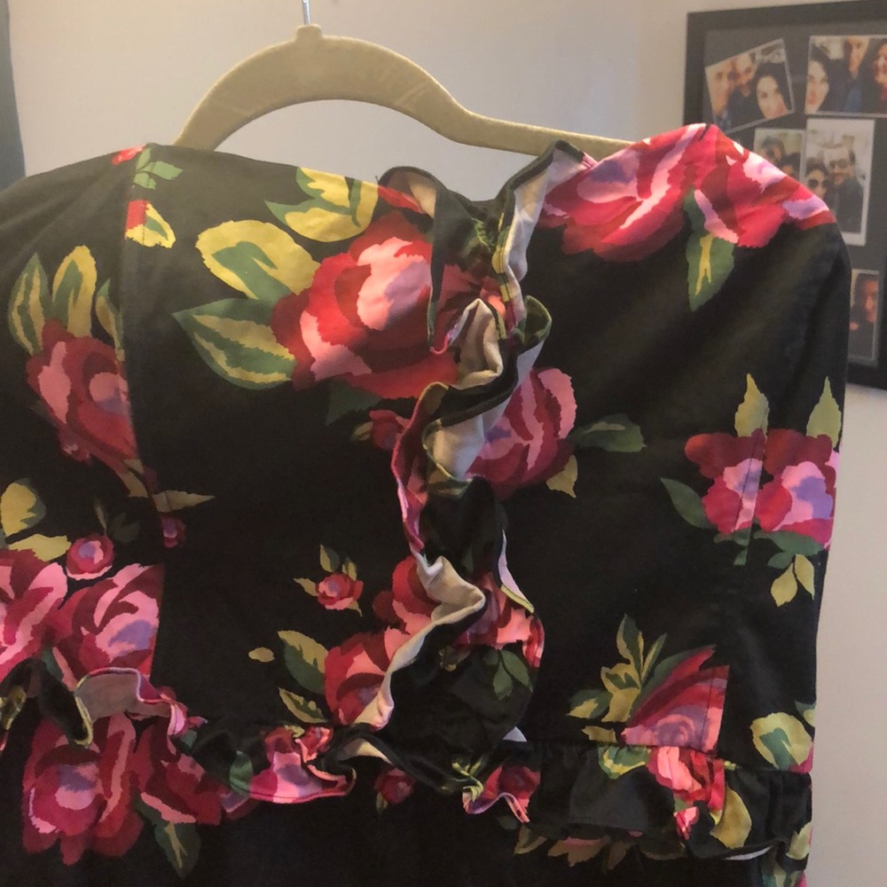 Strapless peplum plus sized party dress